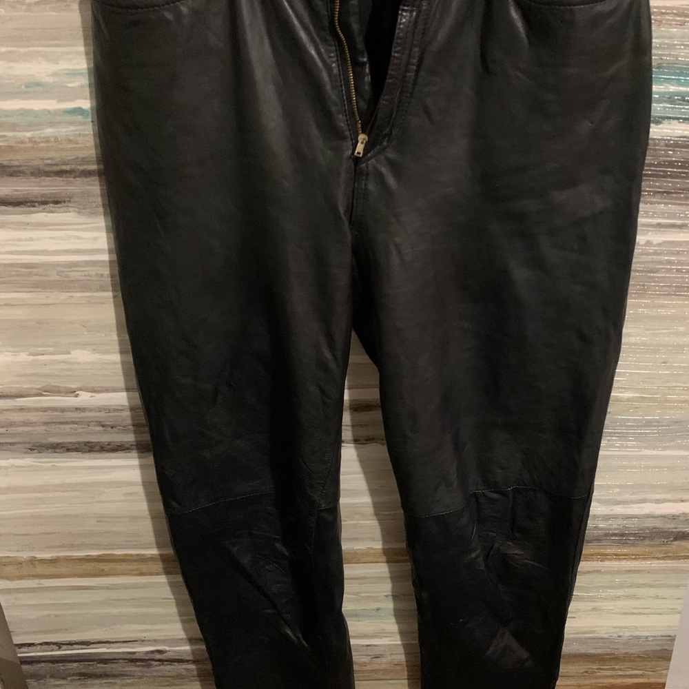 Verducci Black 100% Leather Pants